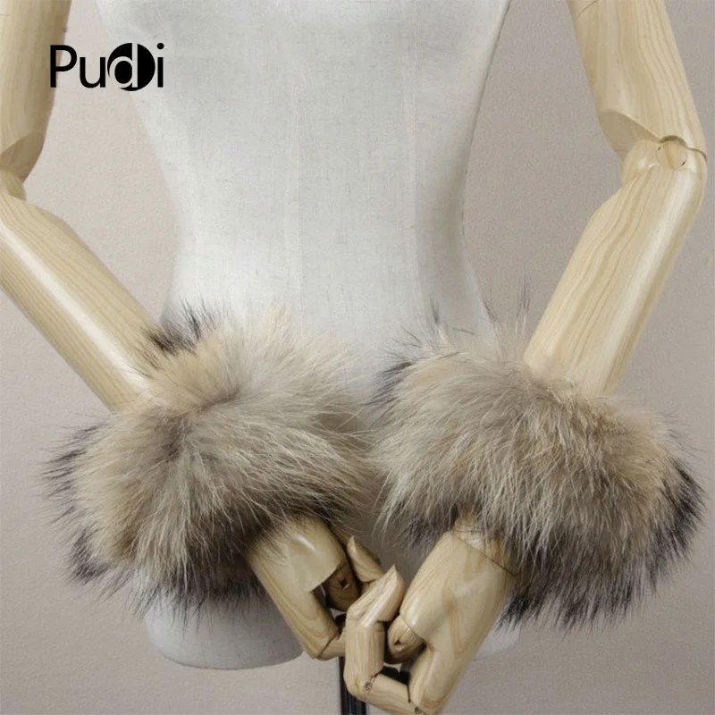 

Real Genuine high quality raccoon fox fur cuffs cuff