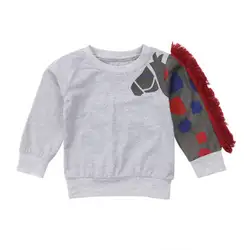 Новые детские Единорог Толстовка Casua футболка с длинными рукавами детская одежда Блузка Свитшот хлопковый кардиган детская одежда От 1 до 7