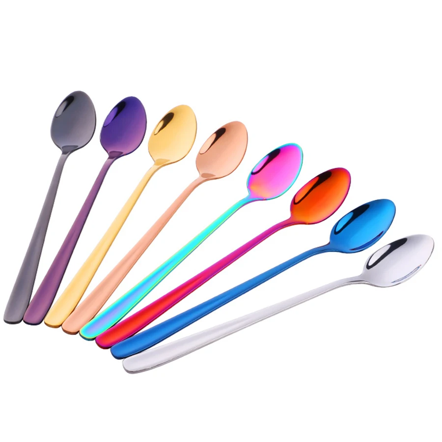 

European Creative Stainless Steel Flatware Small Spoon Coffee Spoon Stainless Steel Personality Talheres Home Dessert 50F029