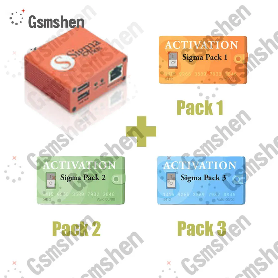 Gsmshen оригинальная коробка sigma с набором кабелей + Sigma Pack 1 2 3 активации/SIGMA box PACK1 PACK2