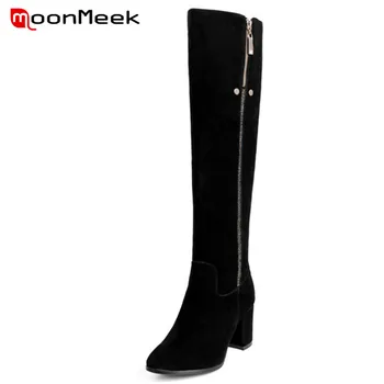 

MoonMeek 2020 fashion autumn winter ladies boots classic over the knee boots new arrive high heel round toe women boots
