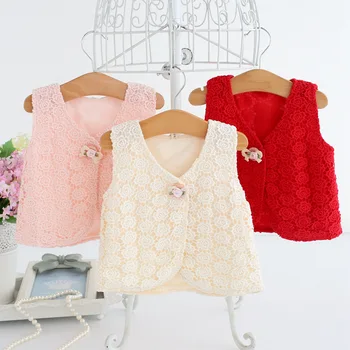 

Wholesale 5pcs/lot autumn fashion flowers embroidery kids waist coats children baby girl clothing outerwear girls vest 3color