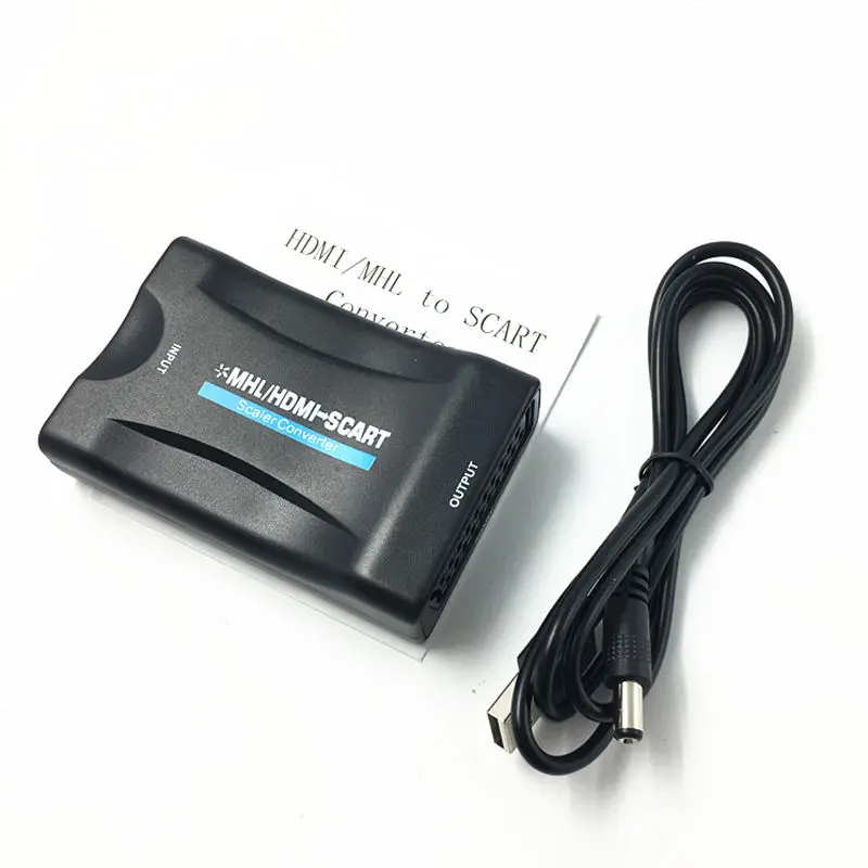  AHHROOU HDMI to Scart Converter AV Signal Adapter Converter HD Receiver HDMI 1080P For Phone TV wit