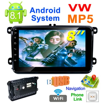 

QUAD-Core Android 8.1 Car Mp5 Player 16G Storage for VW with GPS Phone link Bluetooth FM Functio WIFI Capacitive Touch Screen