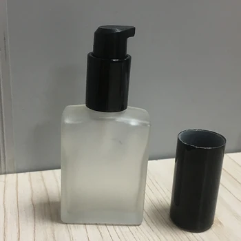 

420pcs 30ml clear frosted retangle bottle with black treatment pump