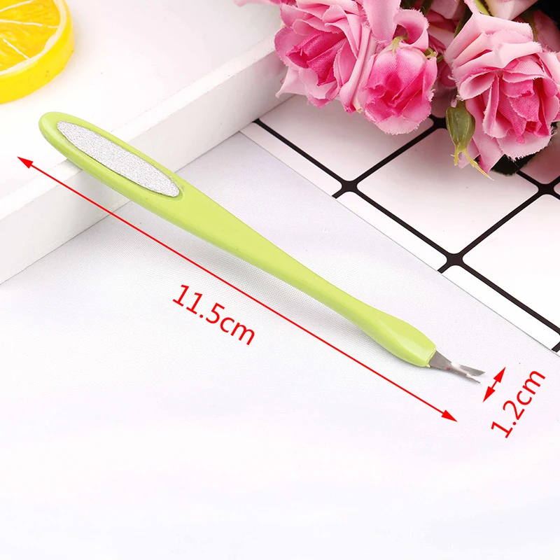 random color Nail Cuticle Pusher Dead Skin Removal Fork Trimmer Cuticle Remover Trimmer Manicure Pedicure Tools