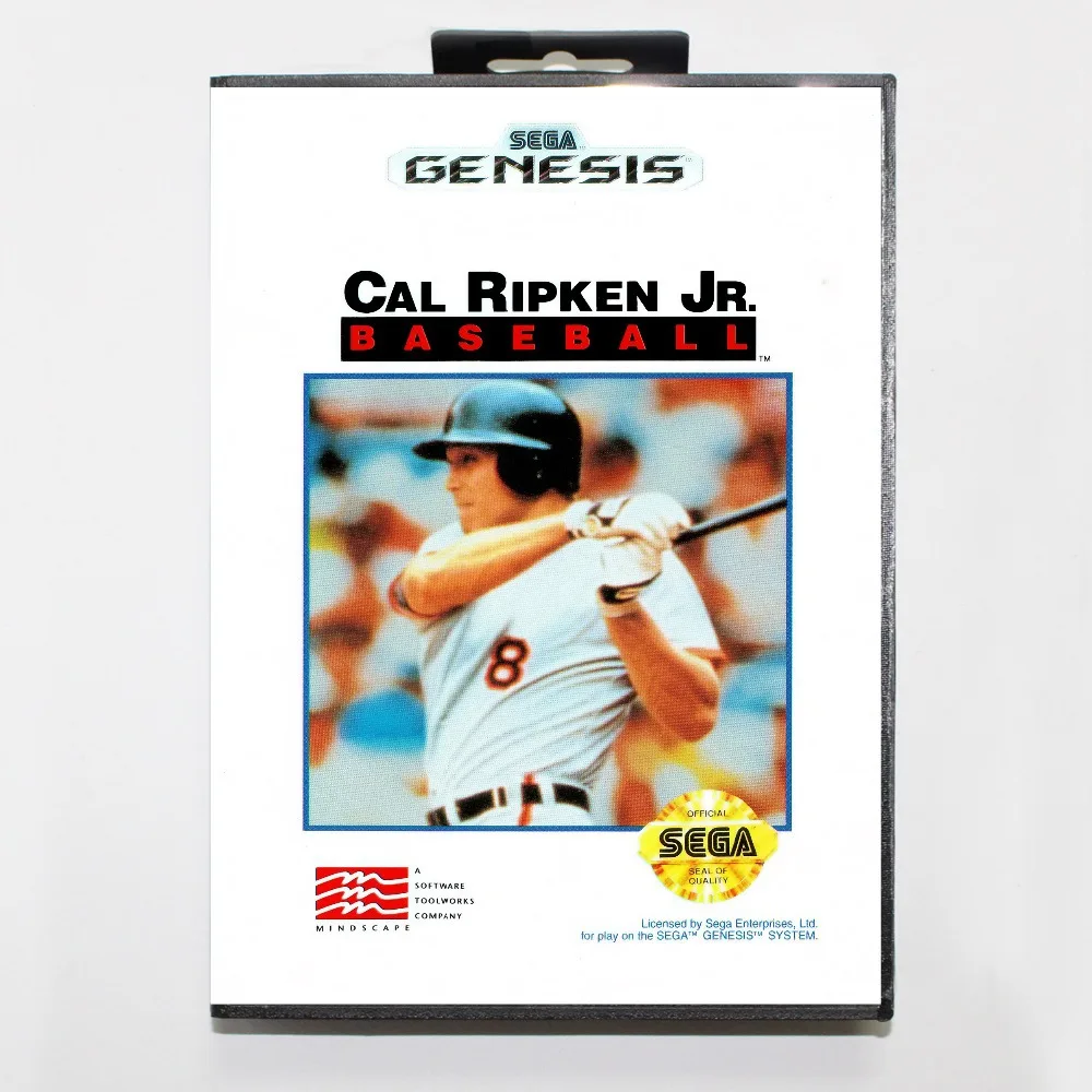 16 бит Sega MD игровой Картридж с розничной коробкой-Cal Ripken Jr. бейсбольная карта для