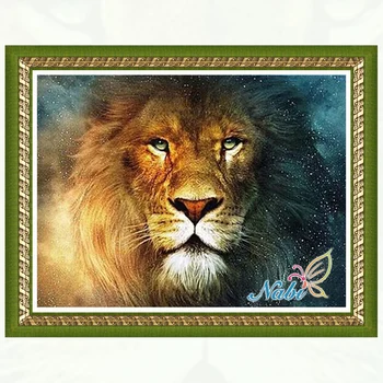 

animals lion photo beads pictures 0156R - Square diamond mosaic painting Diamond embroidery cross stitch