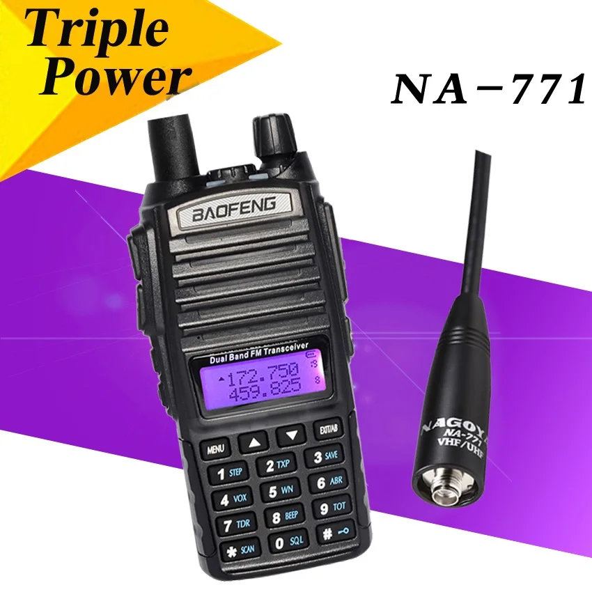 BaoFeng UV-82 рация 8 Вт VHF UHF 136-174 МГц 400-520 МГц Портативный Baofeng UV-82HX UV82 любительский радиоприемник Baofeng 82 - Цвет: 1-UV-82HX-NA771