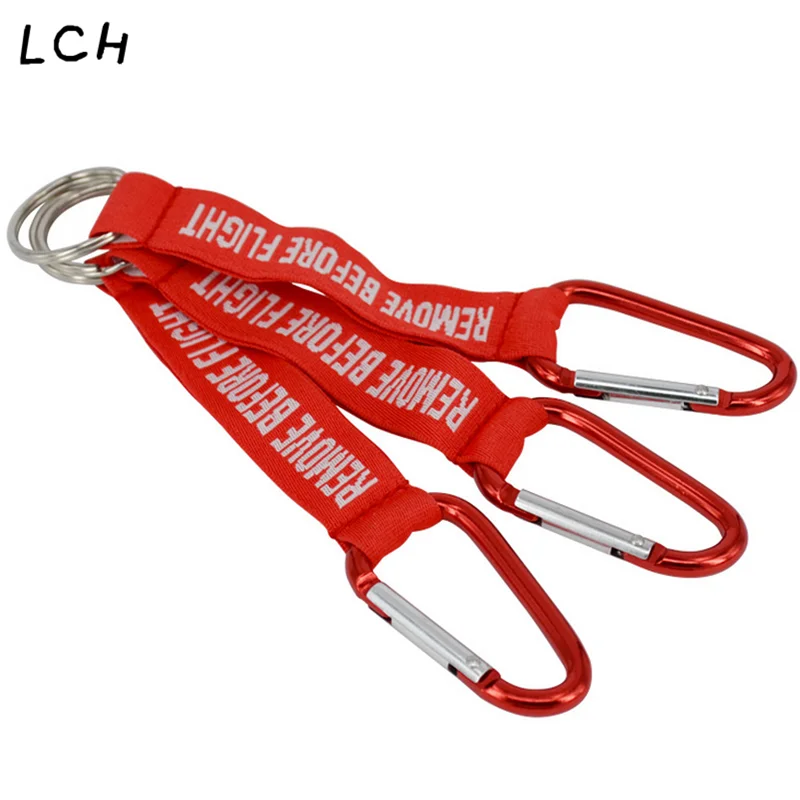 Remove Before Flight Key Chain Red Keychain Woven Letter