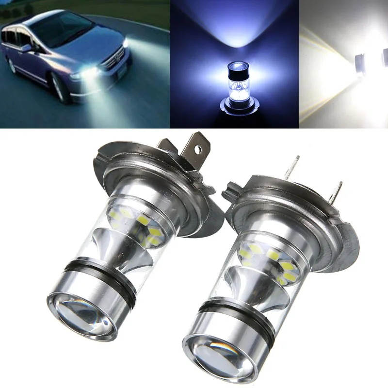 2шт H7 автомобильный головной светильник 100 Вт светодиодный автомобильный противотуманный задний светильник, головной светильник, лампа высокой яркости, белая лампа для автомобиля