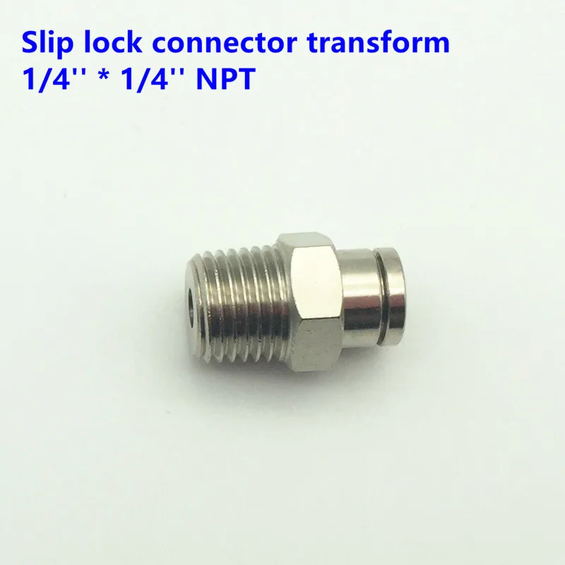 

S226 Slip Lock Connector Transform 1/4''*1/4'' NPT and 3/8''*1/4'' NPT Male Thread Mist Fitting Quick Joiner for Misting System