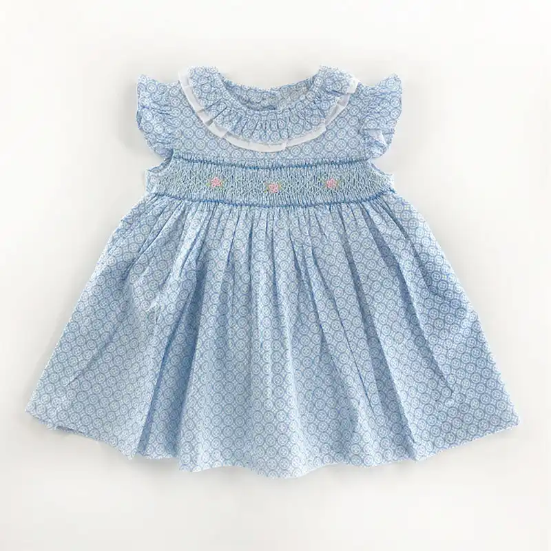 green sprinkle print ruffle wrap tea dress