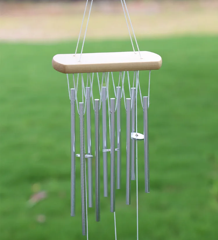 

10 Solid Alloy Metal Tubes Solid Wood Antirust Wind Chimes Door Yard Hanging Home Decoration Wind Bells Birthday Gifts Sound