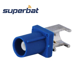 

Superbat 10pcs Fakra Connector Plug Male End Launch PCB Mount Right Angle Blue for GPS Telematics or Navigation