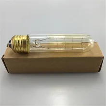 10 шт 40 W Классическая Винтаж Ретро E27 нити T10 Эдисон лампочка теплый белый AC110V/220 V Античная лампа накаливания Эдисон свет