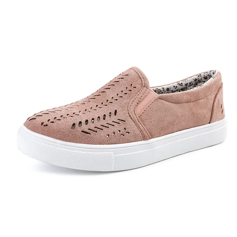 

COZULMA Women Cut-Outs Fashion Sneakers Sports Shoes 2019 Female Breathable Slip-on Rubber Sole Casual Shoes Size 35-42