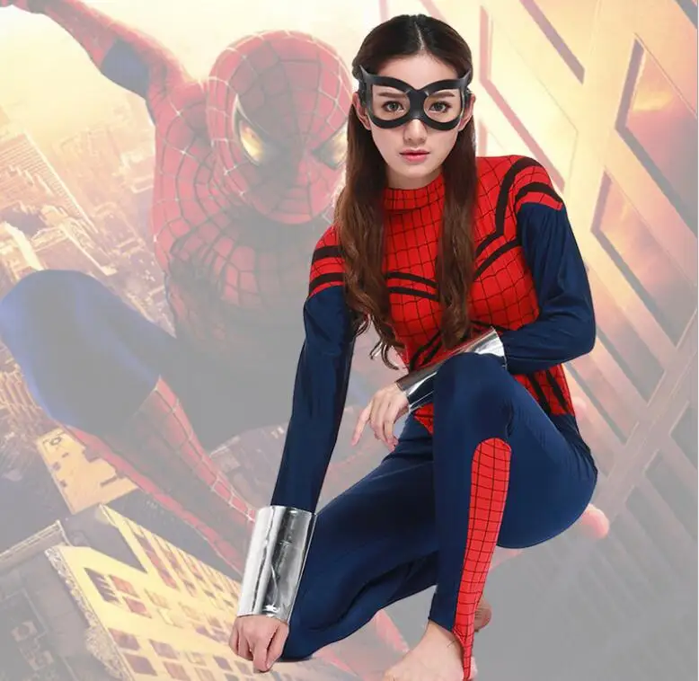  Marvel Comics Adult Women's Sexy Spiderman Bodysuit Costume Carnival Party Halloween Cosplay Costum