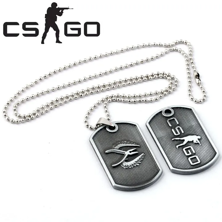 Игра CS GO, стальное ожерелье для мужчин, CSGO, пистолет, ожерелье, титановый нож, крыло, аниме, ожерелье для женщин, колье, PUBG, ювелирные изделия