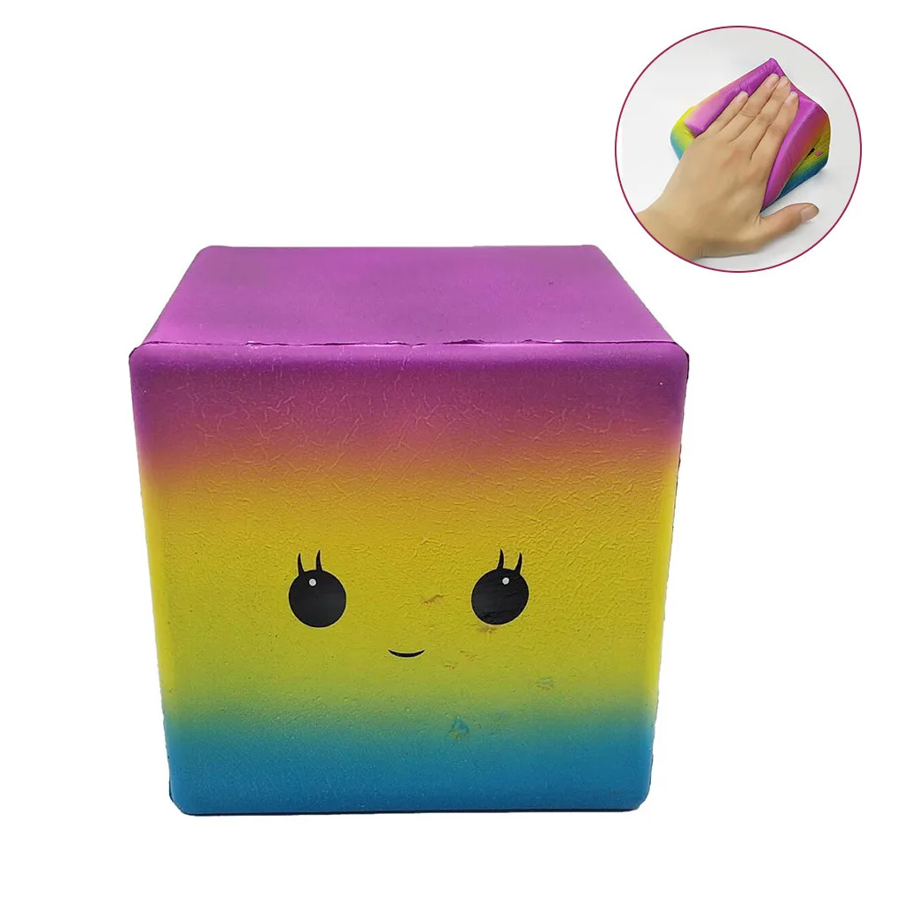 Новые мягкие цветные квадратные детские игрушки, новые мягкие разноцветные многоцветные квадраты, декомпрессионные детские игрушки