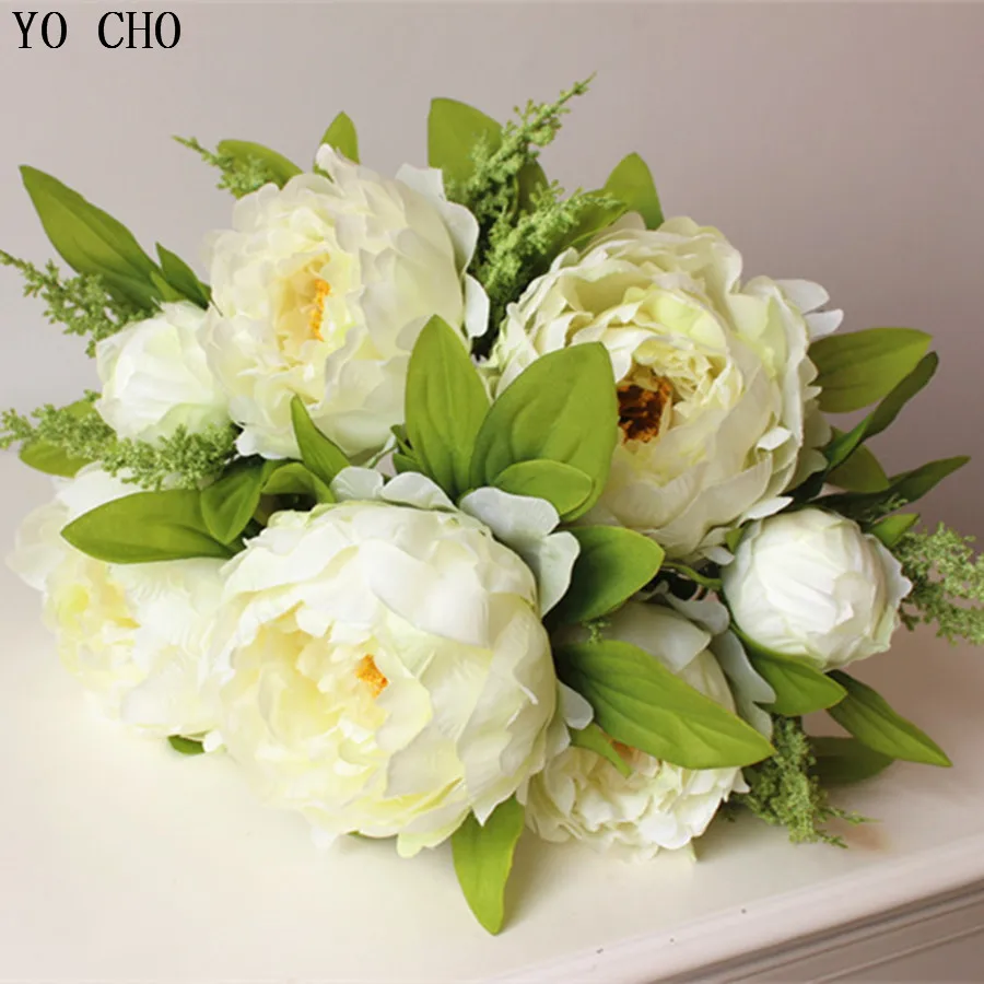 YO CHO(7 голов/Букет) новинка. Шелк/имитация/искусственный цветок пион букет цветов