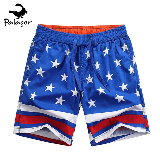 Palager Board Shorts Men American Flag Beach Shorts Men Stars USA July