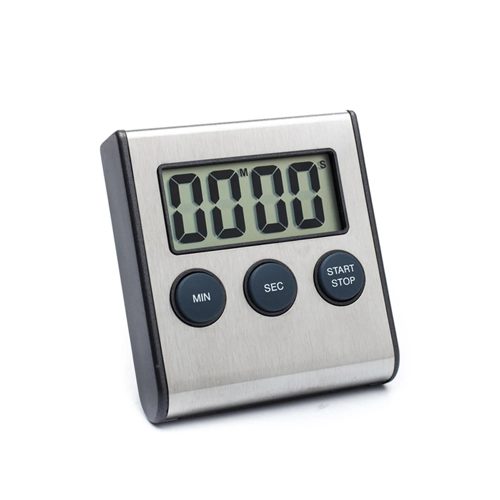 Noble Stainless Steel Surface Digital Kitchen Cooking Timer with Magnet Count Up Countdown Time Reminder Alarm