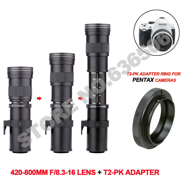

420-800mm F/8.3-16 Super Telephoto Lens Manual Zoom Lens for Pentax DSLR Camera