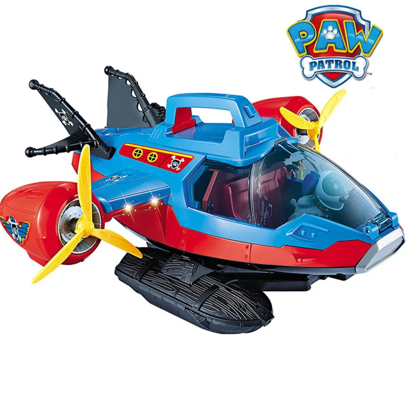 Paw Patrol Dog Toys Rescue Patrol Aircraft Yacht Load Captain Robot Dog Sound Effect plane Patrulla Canina Action Figures Gift