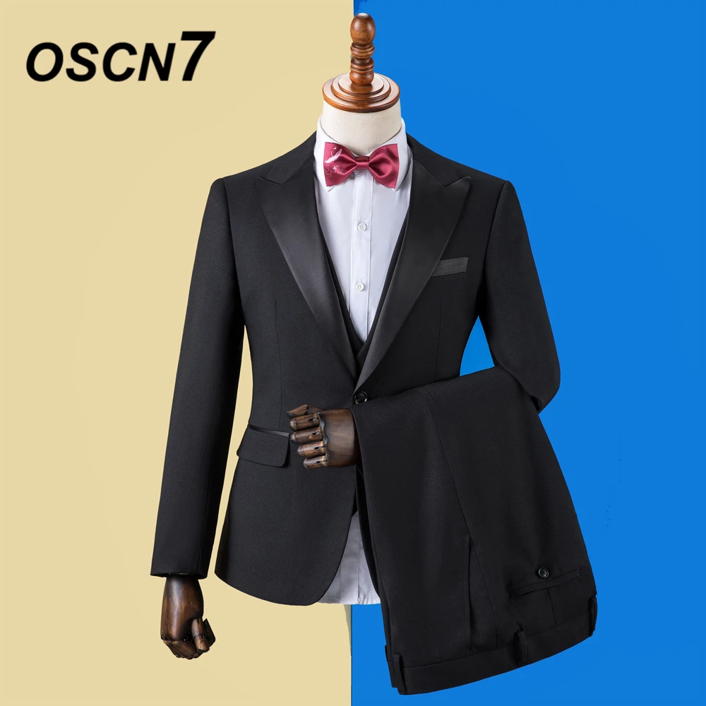 OSCN7 2019 плотная Костюмы Под заказ Для мужчин Slim Fit Свадебная вечеринка s