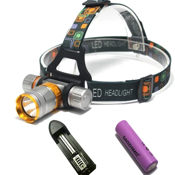 

2018 New Headlamp 3800LM T6 Diving head lamp Waterproof Headlight Led Lighting LED Torch+1*18650 Rechargeable battery+AC/charg
