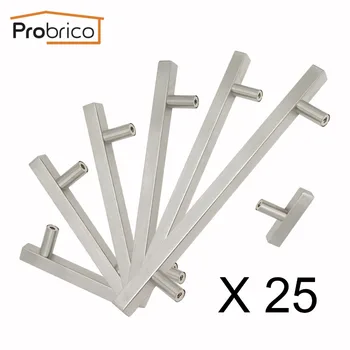 

Probrico Drawer Chest Handles Kitchen Cabinet Pulls Stainless Steel Cupboard Wardrobe Dresser Closet Door Knobs Square Bar 25PCS