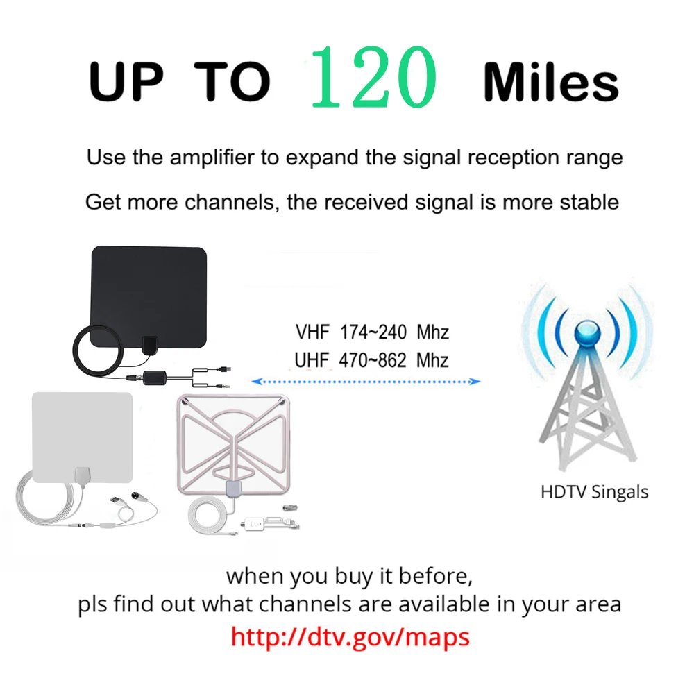 Vmade новейший 1080p hd tv 120 miles inland settlement с цифровой телевизионный сигнал ТВ антенна DVB T2 DVB-T VHF ATSC isdb-телевидение антенна