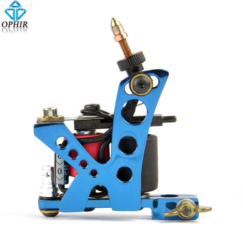 OPHIR Blue 8 Wrap Coil Dual coiled 6V 10V Tattoo Gun Alloy Electric