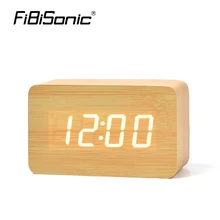 FiBiSonic Wooden font b Digital b font LED Alarm font b Clock b font Time Despertador