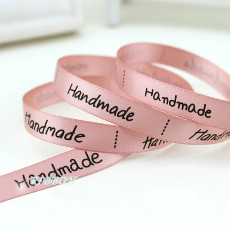 

New 10mm Pink Handmade Printed Satin Ribbon Sewing Accessories DIY Decorative Arts & Crafts Gift Baking Wrap Ribbon 2 Meters/lot