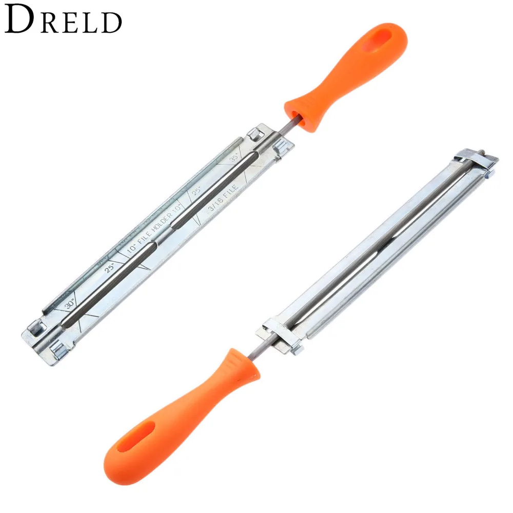 DRELD 4.8mm Chain Saw Sharpening File Set 3/16" Round Gauge File Handle