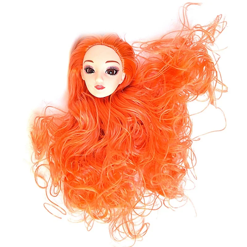 1 шт. 3D глаза красота голова кукла с длинными волосами голова игрушки для девочек куклы девушки подарок только голова