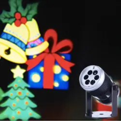 1X Новое поступление 2018 Крытый Рождеством свет проектора, Счастливого Нового года проекторы, мини красочные огни управления звуком