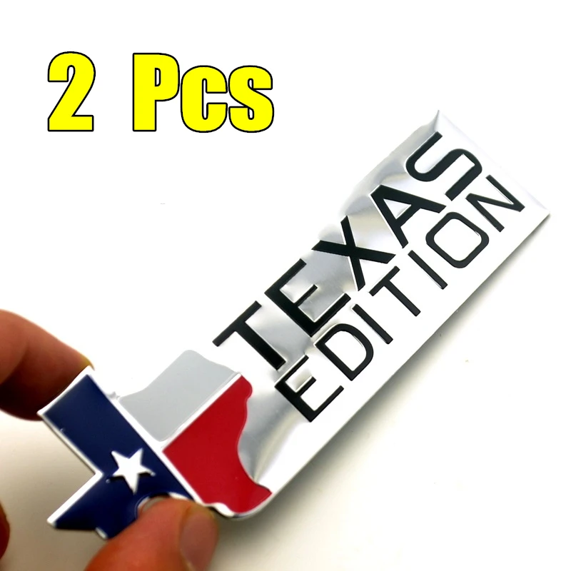 

2 Pcs Small TEXAS EDITION Badge Aluminum Car Sticker for Chevy Silverado Car Side Fender Trunk Emblem