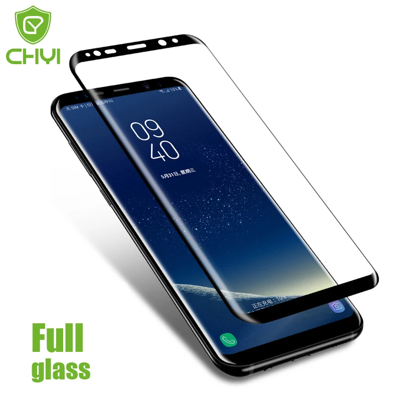 

CHYI 3D Curved Tempered Glass For Samsung Galaxy A7 2018 S7 S8 S9 Plus Full Screen Protector Arc edge glass for Samsung Note 9