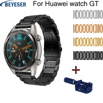 

22mm Stainless Steel Watch Band For Huawei watch GT watch strap For Samsung Gear S3 smart watch Link bracelet with Adjust Tool