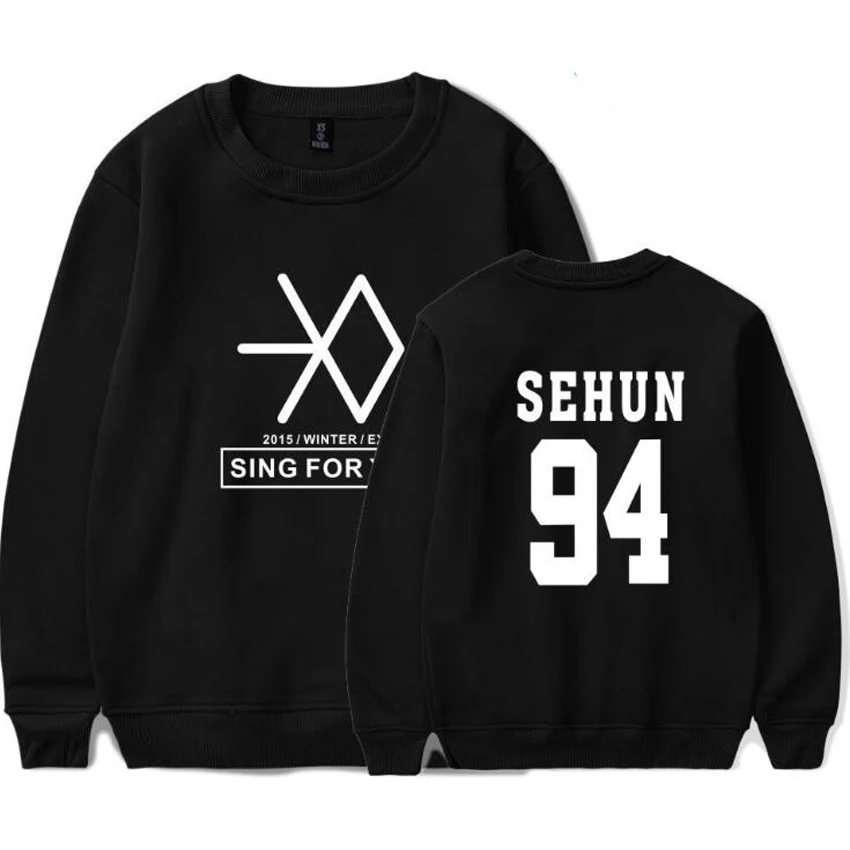 KPOP Exo флисовые толстовки для женщин осень зима Harajuku женские спортивные костюмы Sudaderas Muje Повседневная Толстовка с длинными рукавами и круглым вырезом - Цвет: SEHUN 94