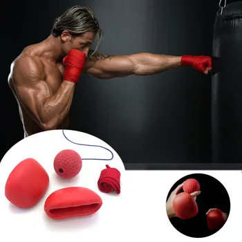 

New Fight Ball Boxing Equipment With Head Band For Reflex Speed Training Boxing Punch Muay Thai Exercise Red