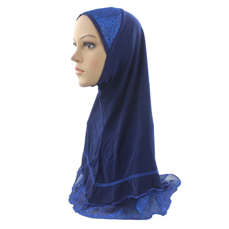 Исламские мусульманские шарфы однотонный шарф-хиджаб модные Лоскутные обертывания фуляр полиэстер Макси-шали Мягкие Длинные
