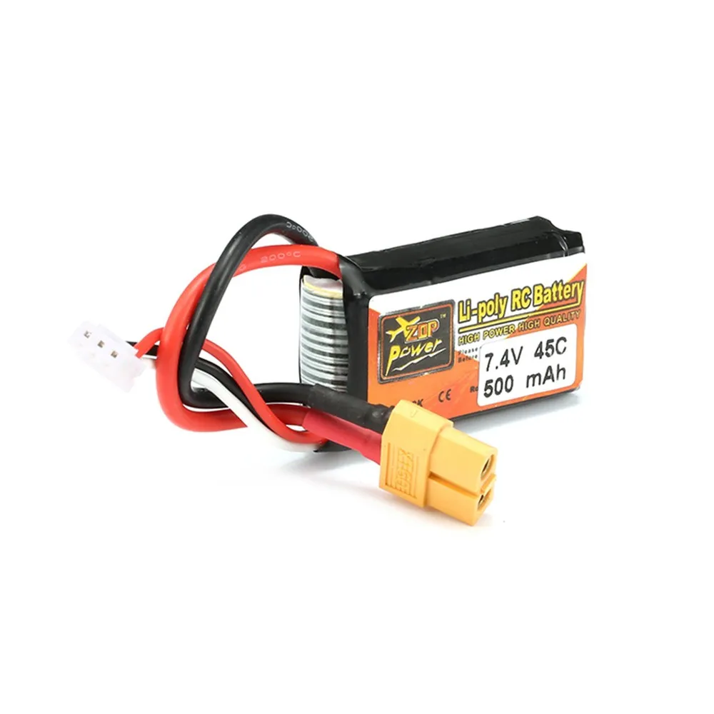 1 шт. ZOP Power LiPo Аккумулятор 7 4 в 500 мАч 45C 2S XT60 разъем для радиоуправляемого
