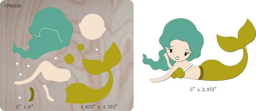 

Mermaid Wooden Die cut accessories wooden die Regola Acciaio Die Misura ,