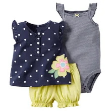 Детские комплекты одежды для малышей коллекция года, летняя одежда из хлопка для маленьких девочек жилет с короткими рукавами детские шорты комплекты из 3 предметов