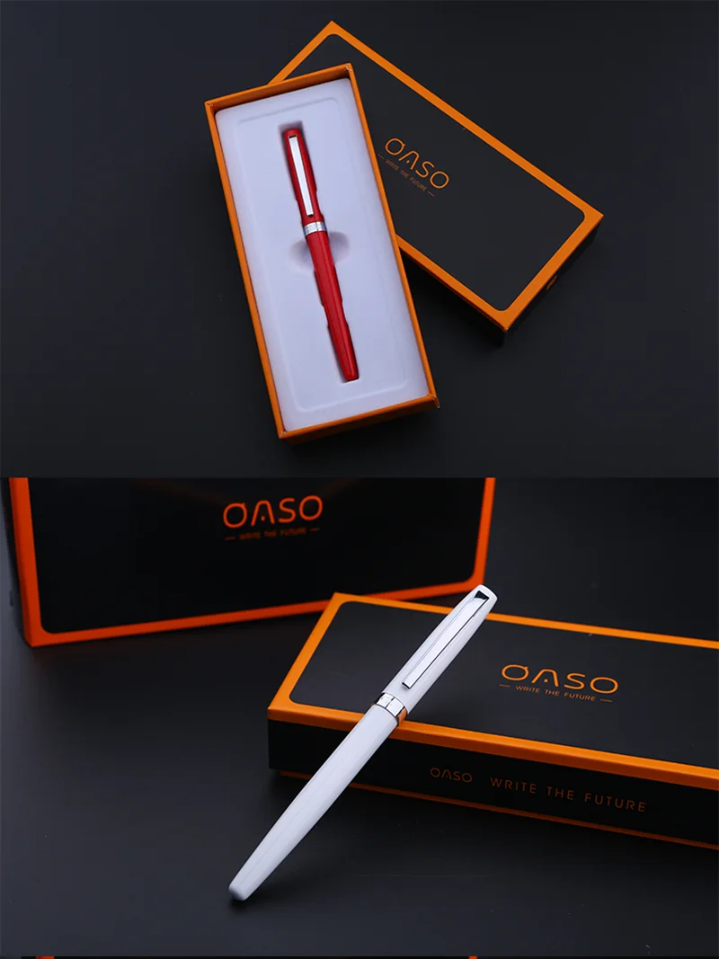 OASO S106 Книги по искусству авторучка изогнутые Перо Pen Set Черный, красный, белый цвета 1,0 мм из металла Office финансов студентов поставок