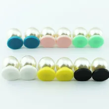 Монограмма пустые круглые акриловые двойные жемчужные серьги-гвоздики ручной работы новые персонализированные для женщин модные ювелирные изделия